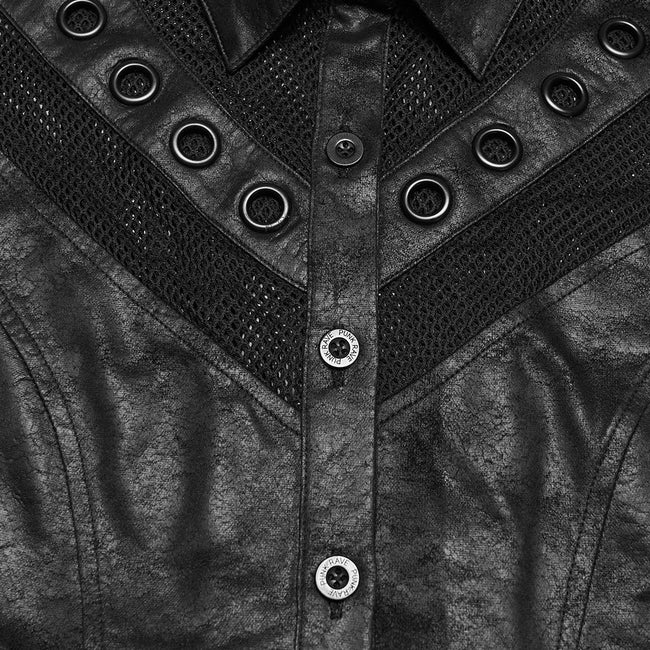 Punk personality mesh shirt