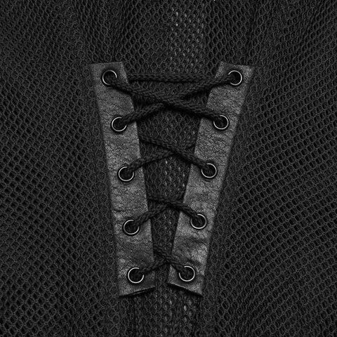 Punk personality mesh shirt