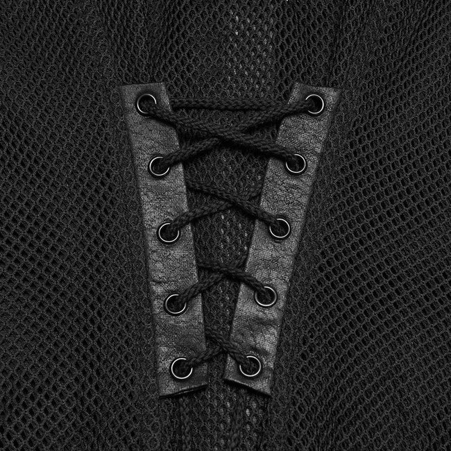 Punk personality mesh shirt