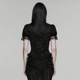 Goth short sleeve lace shirt