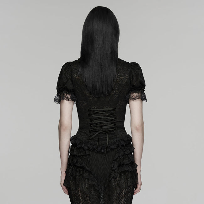 Goth short sleeve lace shirt