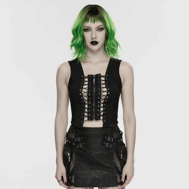 Punk hollow split vest