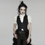 Goth ruffle drawstring vest