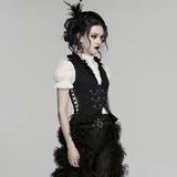 Goth ruffle drawstring vest
