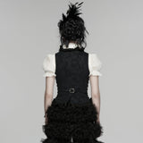 Goth ruffle drawstring vest