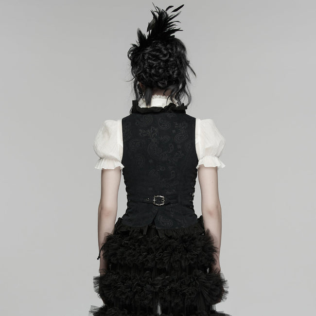 Goth ruffle drawstring vest