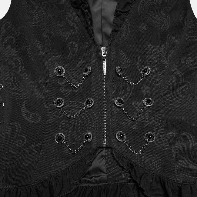 Goth ruffle drawstring vest