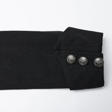 Black Rugged Denim Punk Jacket For Men With Removable Sleeves