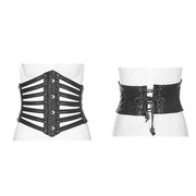 PUNK RAVE leather black girdles corset