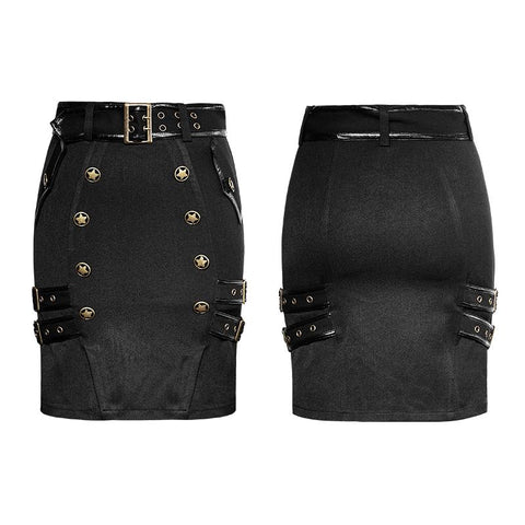 Delicate Uniform Military Warrior Wrapped Half Punk Skirt