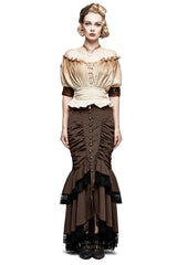 Steampunk Global Top Fashion Reversible Synthetic Slash Neck Punk T-shirts
