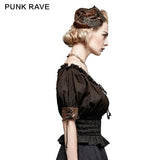 Steampunk Global Top Fashion Reversible Synthetic Slash Neck Punk T-shirts