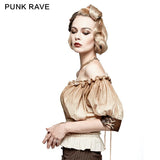 Steampunk Global Top Fashion Reversible Synthetic Slash Neck Punk T-shirts