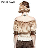 Steampunk Global Top Fashion Reversible Synthetic Slash Neck Punk T-shirts