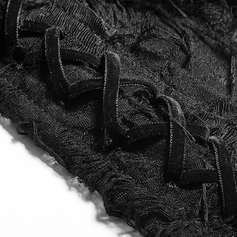 High Collar Torn Flower Decadent Sleeveless Gothic T-shirts