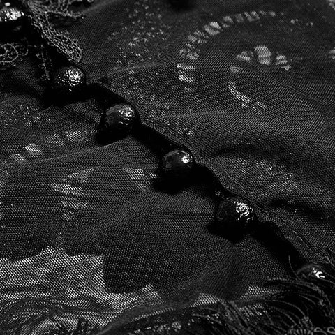 Gorgeous Floral Pattern Sleeveless Light Lace Gothic T-Shirt