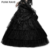 Party Elastic High Waist Flowers Mesh Prom Gothic Skirt