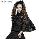 Flower Embroidered High Collar Lace Gothic Coat/lolita Cloak