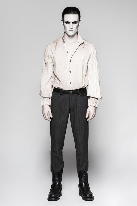 Pinstripe Simple Fitness Chino Punk Pants