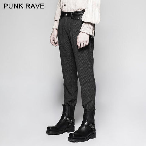 Pinstripe Simple Fitness Chino Punk Pants