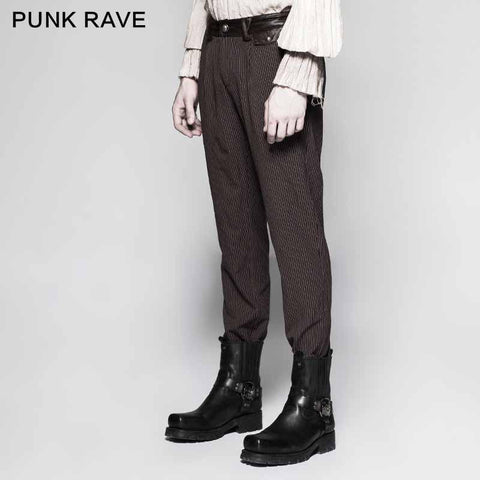 Pinstripe Simple Fitness Chino Punk Pants