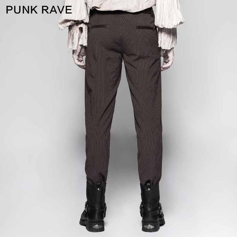 Pinstripe Simple Fitness Chino Punk Pants