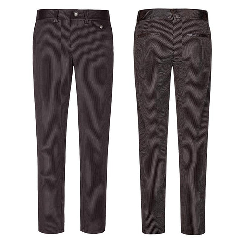 Pinstripe Simple Fitness Chino Punk Pants