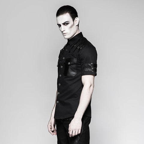 Handsome Military Short Sleeve Punk Shirts