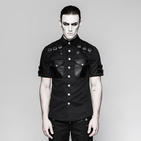 Handsome Military Short Sleeve Punk Shirts