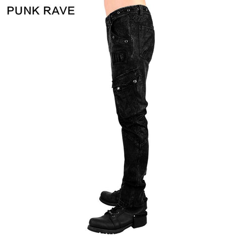 New Design Cotton Black Jean Punk Pants For Men