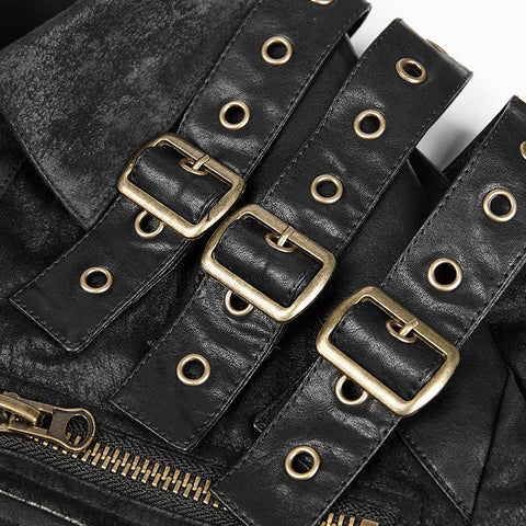 Heavy Metal Texture Shoulder Leather Coating Punk Shirts