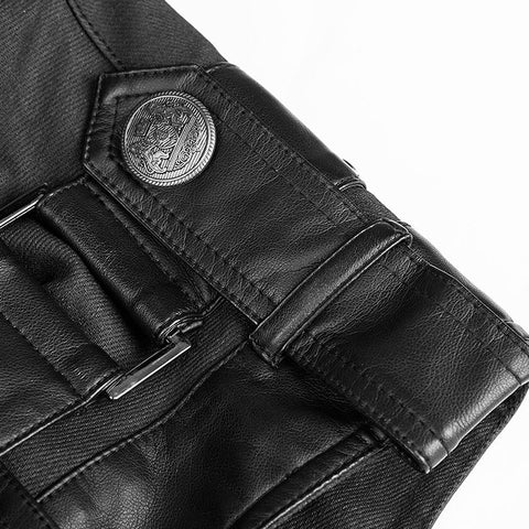 Military Uniform Cross Belt Inelastic Laminating Denim Punk Vest