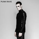 Gorgeous Elastic Square Pattern Long Sleeve Gothic T-shirts