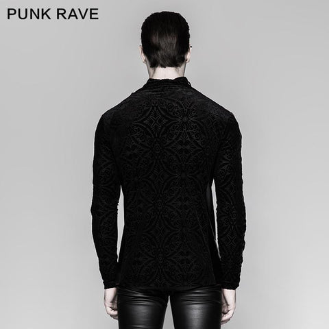 Gorgeous Elastic Square Pattern Long Sleeve Gothic T-shirts