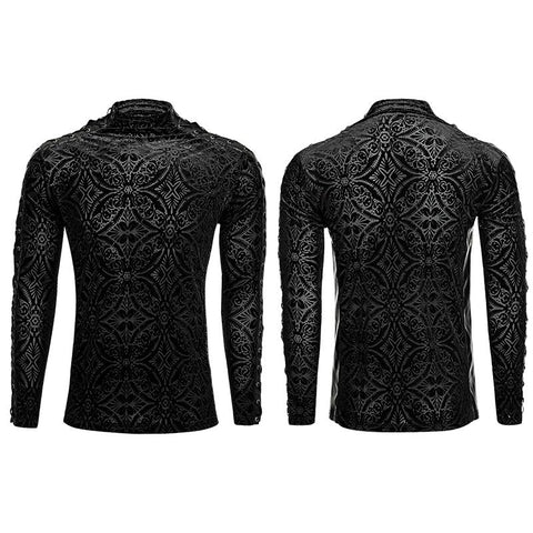 Gorgeous Elastic Square Pattern Long Sleeve Gothic T-shirts