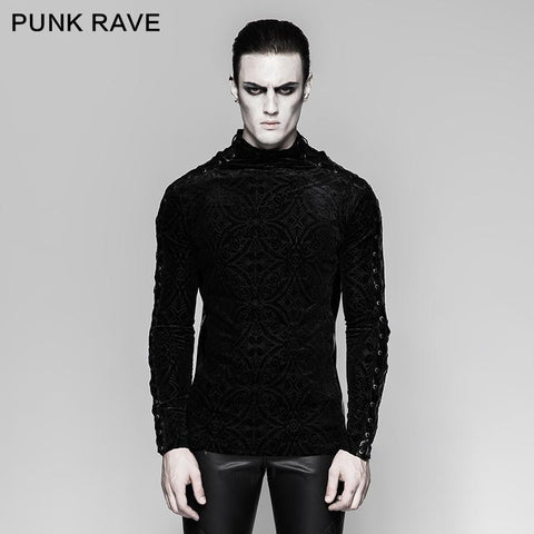 Gorgeous Elastic Square Pattern Long Sleeve Gothic T-shirts