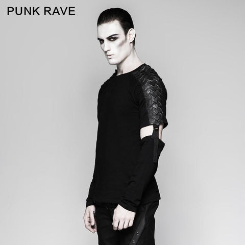 European Style Detachable Sleeves Cotton Punk T-shirts