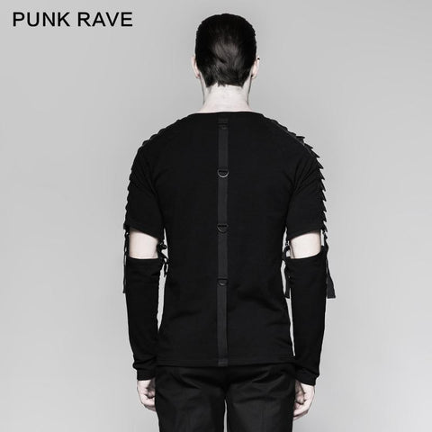 European Style Detachable Sleeves Cotton Punk T-shirts