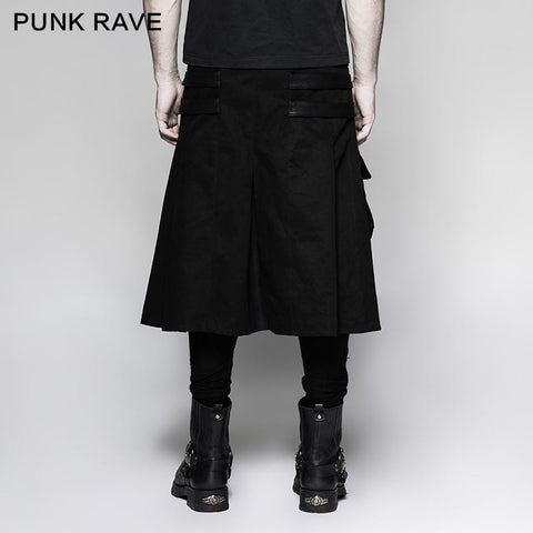 Big Pockets Mens Kilts Metallic Middle Punk Skirt