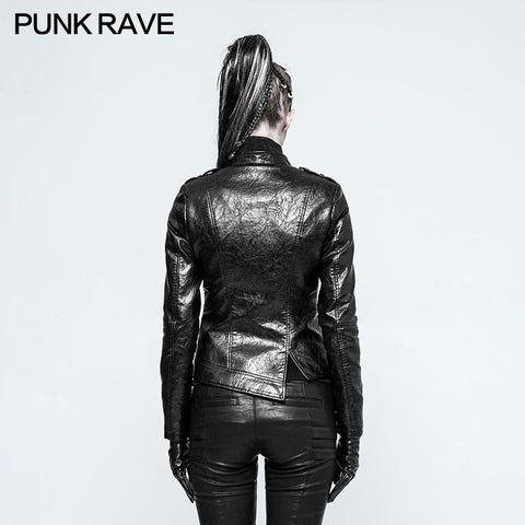 Motorcycle  Slim-fitting Leather Punk Jacket For Women