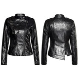 Motorcycle  Slim-fitting Leather Punk Jacket For Women
