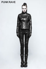 Motorcycle  Slim-fitting Leather Punk Jacket For Women