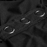 Skinny Sexy Black Mesh Punk T-shirts Tailor Network Mutil Split Design