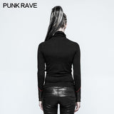 Skinny Sexy Black Mesh Punk T-shirts Tailor Network Mutil Split Design