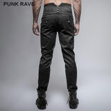 Black Spring New Chinese Knot Skinny Gothic Pants For Men