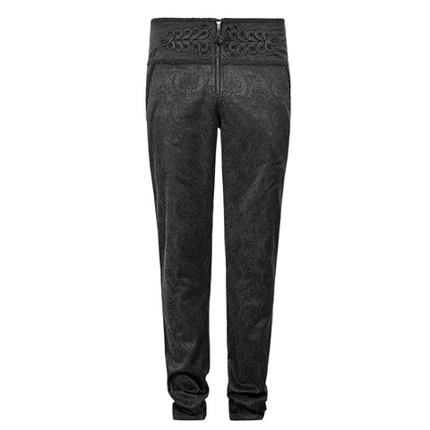 Black Spring New Chinese Knot Skinny Gothic Pants For Men