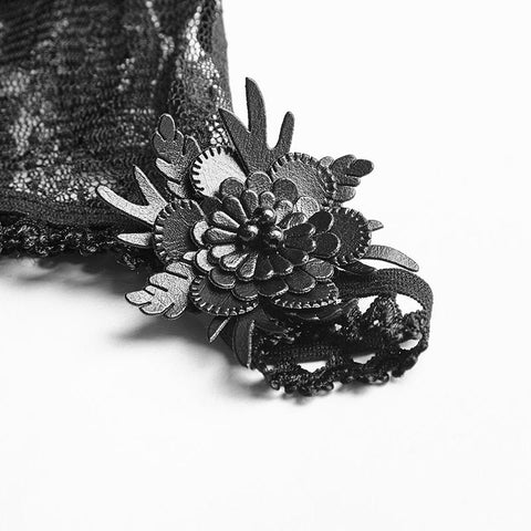 Daily Embroidery Diamond Velvet Gothic T-shirts With Positioning Necktie