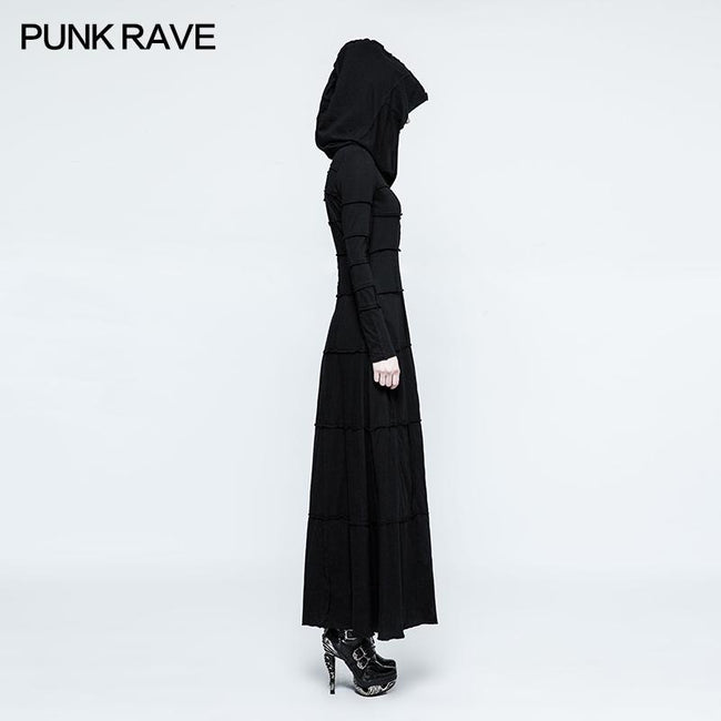 Fashion Multi Split Hooded Punk Dress For Women