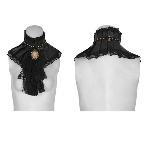 Black Dual-use Lace Punk Accessories Necktie For Women