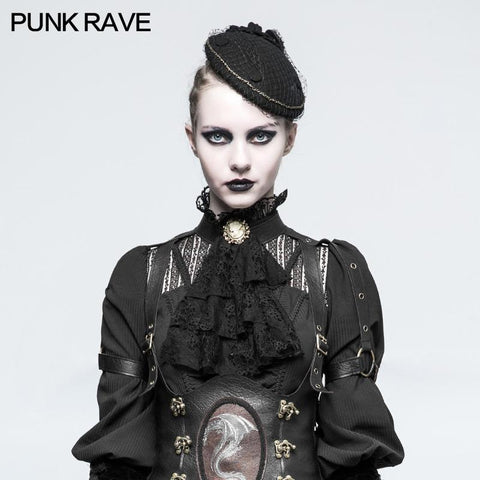 Black Dual-use Lace Punk Accessories Necktie For Women